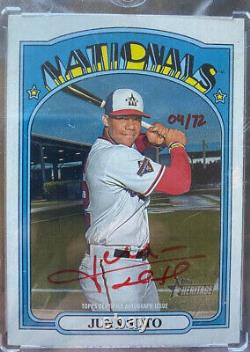 2021 Topps Heritage High Juan Soto real one auto /72 red ink #roa-js Padres