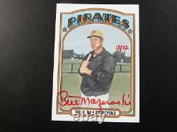 2021 Topps Heritage High Number Bill Mazeroski Auto Red Ink SP 13/72 On Card
