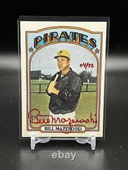 2021 Topps Heritage High Number Bill Mazeroski Auto Red Ink SP 4/72 On Card