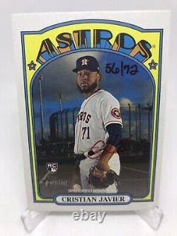 2021 Topps Heritage High Number Cristian Javier Real One Red Ink Autograph 56/72