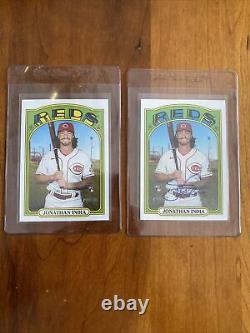 2021 Topps Heritage High Number Jonathan India Auto & Team Color Reds Lot Of 2