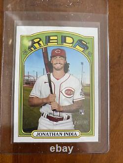 2021 Topps Heritage High Number Jonathan India Auto & Team Color Reds Lot Of 2