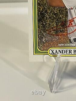 2021 Topps Heritage High Number Red Ink Auto Xander Bogaerts /72 Boston Red Sox