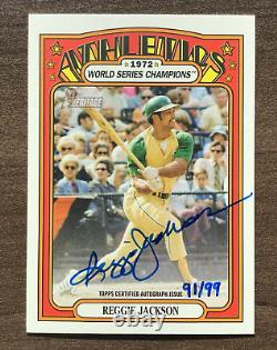 2021 Topps Heritage High Number Reggie Jackson 1972 World Series Autograph 91/99