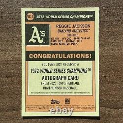 2021 Topps Heritage High Number Reggie Jackson 1972 World Series Autograph 91/99