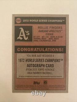 2021 Topps Heritage High Number Rollie Fingers World Series Auto 74/99