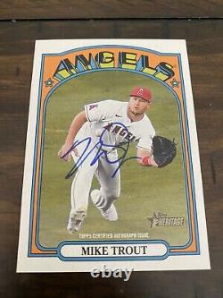 2021 Topps Heritage High Numbers Mike Trout Real One Auto Autograph Angels 3 MVP
