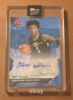 2021 Topps Now Bowman Next Basketball #1b Mikey Williams Autograph # 28/49