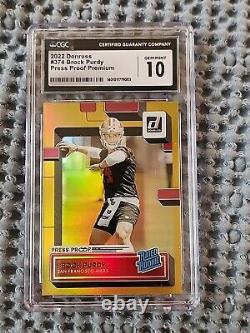 2022 Brock Purdy CGC 10 Rated Rookie DONRUSS GOLD Press Proof Premium #374 49ERS