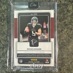 2022 Panini One Red DRAKE LONDON RC Rookie Auto Patch Premium #67/99 encased