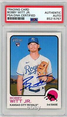 2022 Topps Heritage Bobby Witt Jr Royals Autographed Signed Baseball Card Psa Rc