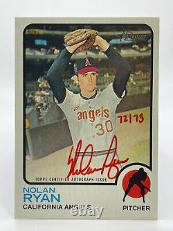 2022 Topps Heritage High NOLAN RYAN Angels Auto RED INK AUTOGRAPH 72/73