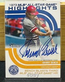2022 Topps Heritage High Number Johnny Bench 1973 Highlights ON CARD Auto 89/99