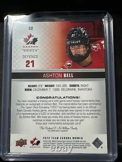 2022 Upper Deck Team Canada Women Ashton Bell #52 006/199 Premium Auto Patch