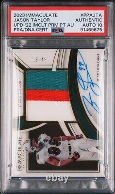 2023 Immaculate 3 Color Premium Patch Auto Jason Taylor /49 PSA 10 Pop 1 Rare