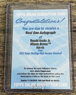 2023 Topps Heritage High Number Ronald Acuna Jr Real One #ROA-RA Auto Redemption