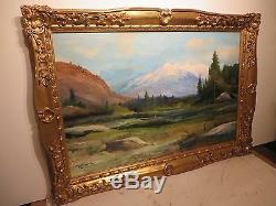 24x36 original 1940 oil painting on canvas by Robert W. Wood The High Sierra