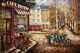 24x36100% hand painted oil flat, Street scene/Restaurant/Cafe Shop /High Quality