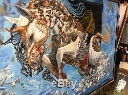 41'' Sea Horse Art knife High Textured Painting original signed Art wall panels
