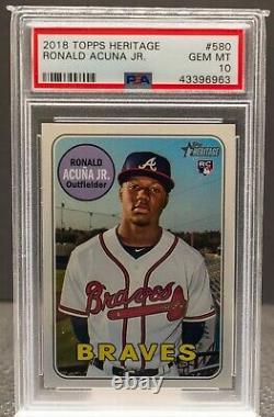 43396963 Ronald Acuna Jr. 2018 Topps Heritage High # 580 RC Rookie PSA 10