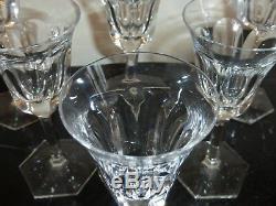 6 Moser Pope Pattern Crystal Short Wine Glasses 4 3/4 High