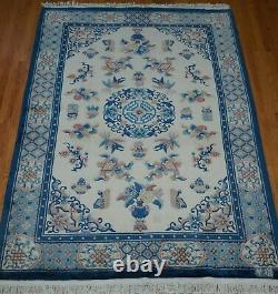 6' x 9' Chinese Art Deco Peking Signed Hand Knotted Wool Oriental Rug Cleaned