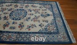 6' x 9' Chinese Art Deco Peking Signed Hand Knotted Wool Oriental Rug Cleaned