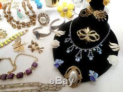 65 Pc Lot Vintage High End Estate Designer Rhinestone Costume Jewelry 26 Signed