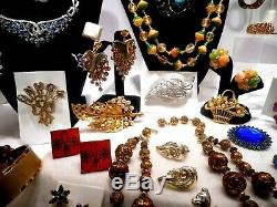 65 Pc Lot Vintage High End Estate Designer Rhinestone Costume Jewelry 26 Signed