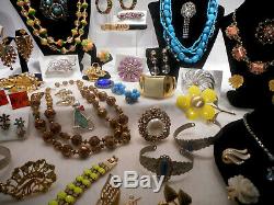 65 Pc Lot Vintage High End Estate Designer Rhinestone Costume Jewelry 26 Signed