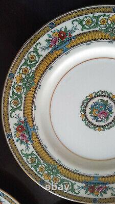 8 Mintons Dinner Plates, England. Raised Ornate Filigree, Highly Detailed, Signed