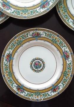 8 Mintons Dinner Plates, England. Raised Ornate Filigree, Highly Detailed, Signed