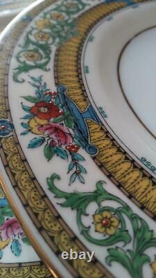 8 Mintons Dinner Plates, England. Raised Ornate Filigree, Highly Detailed, Signed