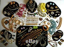 85 Pc Lot Vintage High End Estate Designer Rhinestone Costume Jewelry 45 Signed