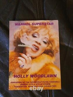 A LOW LIFE IN HIGH HEELS SIGNED HOLLY WOODLAWN LIPSTICK IMPRINT & 2 Postcards