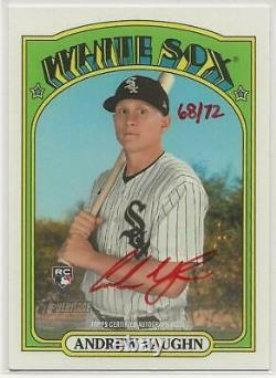 ANDREW VAUGHN 2021 HERITAGE HIGH NUMBER RC RED AUTOGRAPH 68/72 Chicago White Sox
