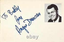 ANGUS DUNCAN Signed Autograph 4x 6 INDEX CARD BEWITCHED Sweet Sugar HIGH TIME
