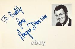 ANGUS DUNCAN Signed Autograph 4x 6 INDEX CARD BEWITCHED Sweet Sugar HIGH TIME
