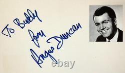 ANGUS DUNCAN Signed Autograph 4x 6 INDEX CARD BEWITCHED Sweet Sugar HIGH TIME