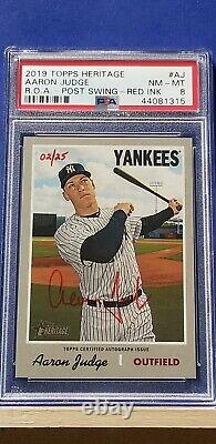 Aaron Judge 2019 Heritage High Number Real One Autograph Red Ink PSA 8 #2/25