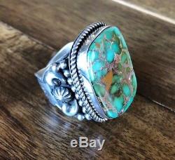 Albert Jake High Grade Royston Turquoise & Sterling Ring Size 12 Signed