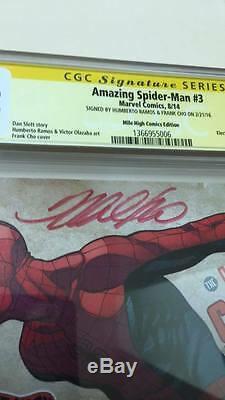 Amazing Spider-man #3 Mile High Variant Signed By Frank Cho & Ramos Cgc 9.8 Ss
