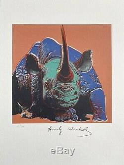 Andy Warhol's Endangered Species, Black Rhinoceros. High Quality Lithograph