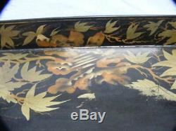 Antique Papier mache tray 515 mm x 395 mm. X 45 high. Signed Illidge / dated