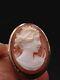 Antique Victorian Cameo Ring 14kt S8.5 Signed Fine Quality High Detailed Carving