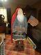 Arnett Patriotic 28 inch LARGE Santa with Log Cabin. Retired, highly collectible