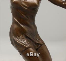 Art Deco Bronze Lady Charleston Dancer Signed DH Chiparus 41cm High