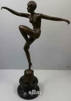Art Deco Bronze Lady Dancer'Con Brio' by DH Chiparus Signed 44cm High