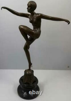 Art Deco Bronze Lady Dancer'Con Brio' by DH Chiparus Signed 44cm High