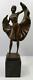 Art Deco style Bronze Dancing Lady Solid Marble Base Signed 46cm High